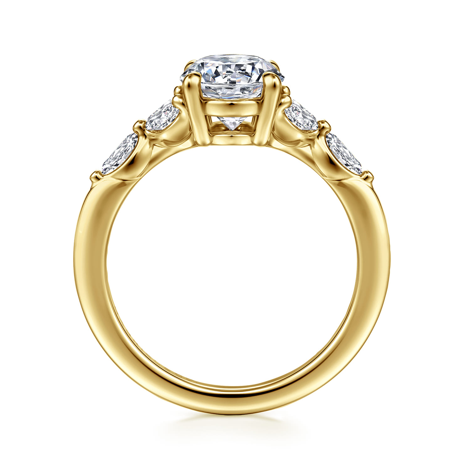 Adella - 14K Yellow Gold Oval Diamond Engagement Ring - 0.4 ct - Shot 2