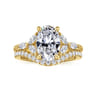 Adella - 14K Yellow Gold Oval Diamond Engagement Ring - 0.4 ct
