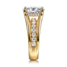 Faith - 14K Yellow Gold Split Shank Oval Diamond Engagement Ring - 0.7 ct