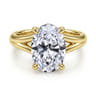 Sanah - 14K Yellow Gold Split Shank Oval Diamond Engagement Ring - 0.13 ct