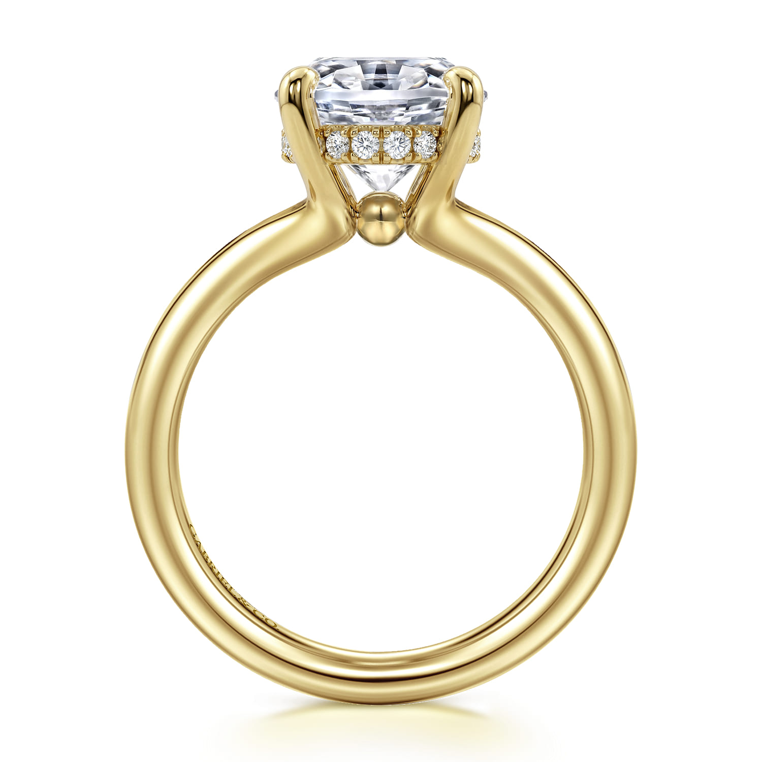 Sanah - 14K Yellow Gold Split Shank Oval Diamond Engagement Ring - 0.13 ct - Shot 2