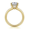 Sanah - 14K Yellow Gold Split Shank Oval Diamond Engagement Ring - 0.13 ct