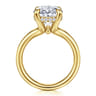 Sanah - 14K Yellow Gold Split Shank Oval Diamond Engagement Ring - 0.13 ct