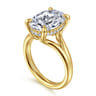 Sanah - 14K Yellow Gold Split Shank Oval Diamond Engagement Ring - 0.13 ct