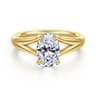 Sanah - 14K Yellow Gold Split Shank Oval Diamond Engagement Ring - 0.08 ct