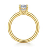 Sanah - 14K Yellow Gold Split Shank Oval Diamond Engagement Ring - 0.08 ct