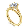 Sanah - 14K Yellow Gold Split Shank Oval Diamond Engagement Ring - 0.08 ct