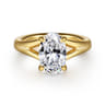 Sanah - 14K Yellow Gold Split Shank Oval Diamond Engagement Ring - 0.08 ct