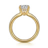 Sanah - 14K Yellow Gold Split Shank Oval Diamond Engagement Ring - 0.08 ct