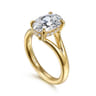 Sanah - 14K Yellow Gold Split Shank Oval Diamond Engagement Ring - 0.08 ct