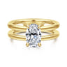 Oksana - 14K Yellow Gold Oval Diamond Engagement Ring - 0.07 ct