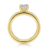 Oksana - 14K Yellow Gold Oval Diamond Engagement Ring - 0.07 ct