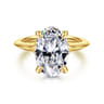 Alden - 14K Yellow Gold Split Shank Oval Diamond Engagement Ring - 0.08 ct