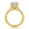 Alden - 14K Yellow Gold Split Shank Oval Diamond Engagement Ring - 0.08 ct
