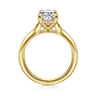 Alden - 14K Yellow Gold Split Shank Oval Diamond Engagement Ring - 0.07 ct