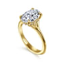 Alden - 14K Yellow Gold Split Shank Oval Diamond Engagement Ring - 0.07 ct