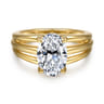 Bexley - 14K Yellow Gold Split Shank Oval Diamond Engagement Ring - 0.1 ct