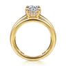Bexley - 14K Yellow Gold Split Shank Oval Diamond Engagement Ring - 0.1 ct