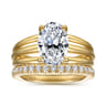 Bexley - 14K Yellow Gold Split Shank Oval Diamond Engagement Ring - 0.1 ct