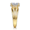 Bexley - 14K Yellow Gold Split Shank Oval Diamond Engagement Ring - 0.1 ct
