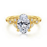 Brigida - Vintage Inspired 14K Yellow Gold Oval Diamond Engagement Ring - 0.18 ct
