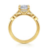 Brigida - Vintage Inspired 14K Yellow Gold Oval Diamond Engagement Ring - 0.18 ct