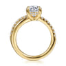 Frost - 14K Yellow Gold Split Shank Oval Diamond Engagement Ring - 0.4 ct