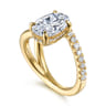 Frost - 14K Yellow Gold Split Shank Oval Diamond Engagement Ring - 0.4 ct