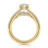 Brinne - 14K Yellow Gold Three Row Pear Shape Diamond Engagement Ring - 0.9 ct