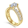 Brinne - 14K Yellow Gold Three Row Pear Shape Diamond Engagement Ring - 0.9 ct