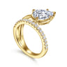 Margo - 14K Yellow Gold Bezel Prong Pear Shape Wrap Engagement Ring - 0.3 ct