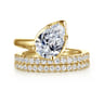 Margo - 14K Yellow Gold Bezel Prong Pear Shape Wrap Engagement Ring - 0.3 ct