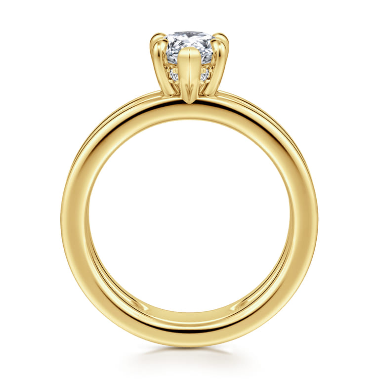 Oksana - 14K Yellow Gold Pear Shape Diamond Engagement Ring - 0.07 ct - Shot 2