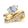 Eleanora - 14K Yellow Gold Pear Shape Diamond Wrap Engagement Ring - 0.08 ct