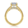 Brinne - 14K Yellow Gold Three Row Princess Cut Diamond Engagement Ring - 0.9 ct