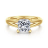 Sanah - 14K Yellow Gold Split Shank Princess Cut Diamond Engagement Ring - 0.07 ct