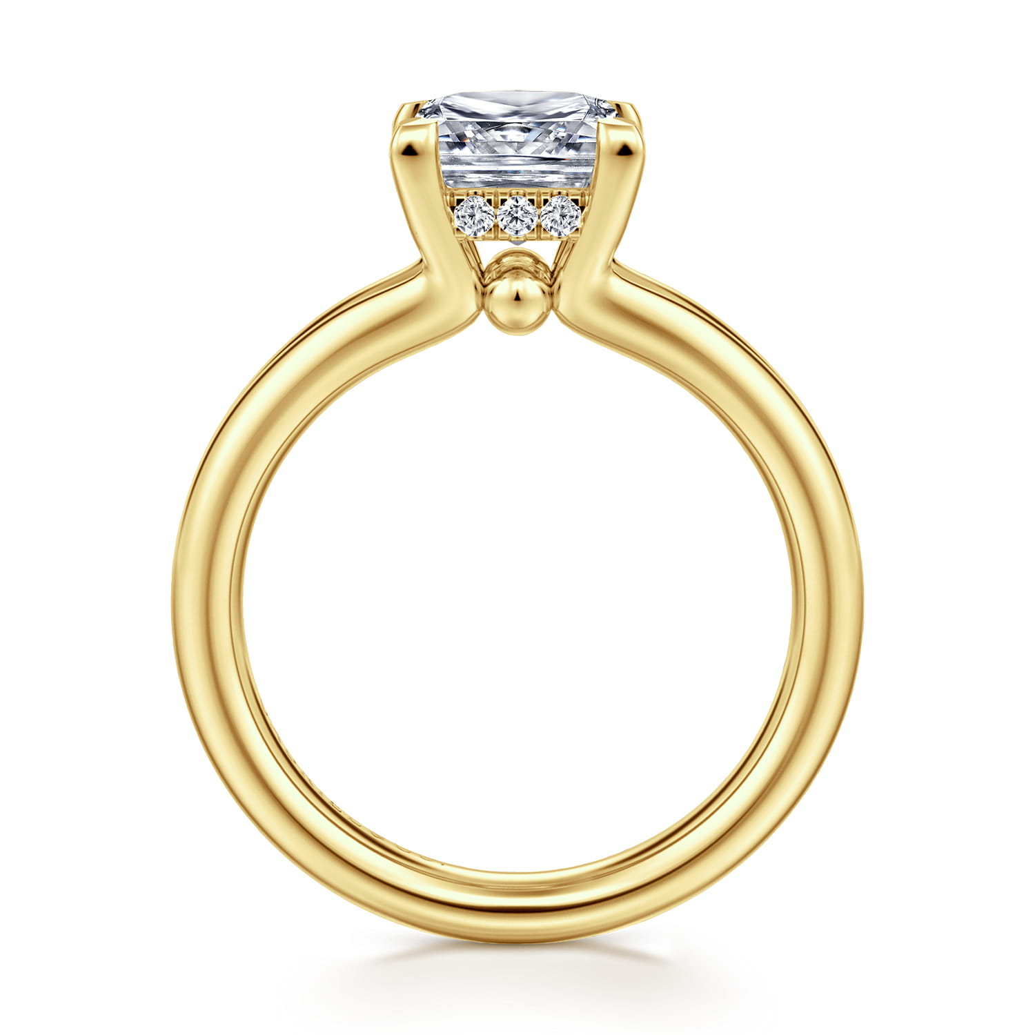 Sanah - 14K Yellow Gold Split Shank Princess Cut Diamond Engagement Ring - 0.07 ct - Shot 2