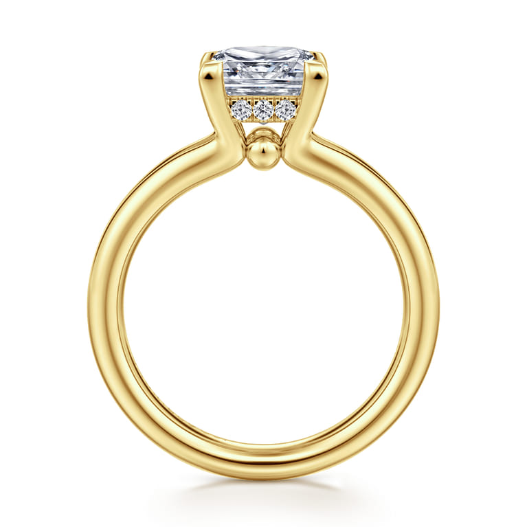 Sanah - 14K Yellow Gold Split Shank Princess Cut Diamond Engagement Ring - 0.07 ct - Shot 2