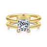 Oksana - 14K Yellow Gold Princess Cut Diamond Engagement Ring - 0.07 ct