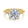 Celia - 14K Yellow Gold Round Diamond Engagement Ring - 0.08 ct