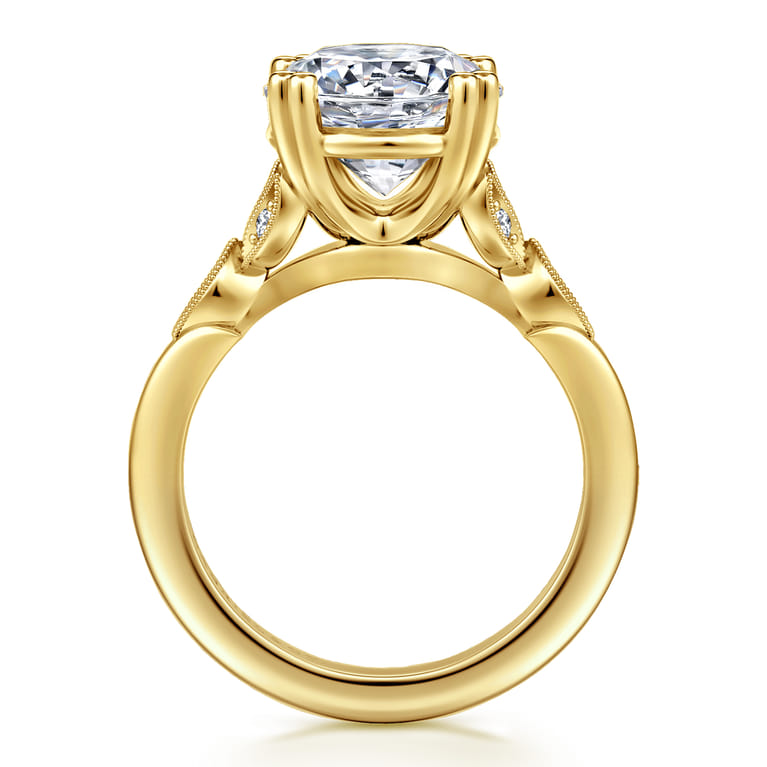 Celia - 14K Yellow Gold Round Diamond Engagement Ring - 0.08 ct - Shot 2