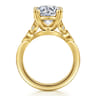 Celia - 14K Yellow Gold Round Diamond Engagement Ring - 0.08 ct
