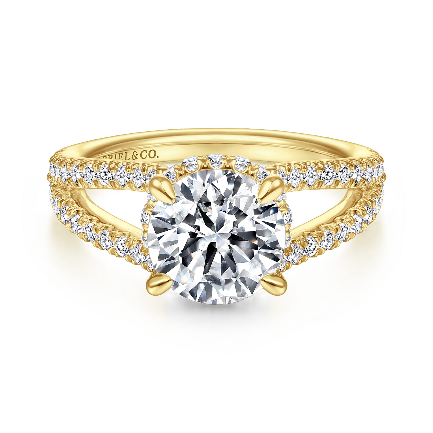 14K Yellow Gold Diamond Engagement Ring - 0.66 ct - Shot 1