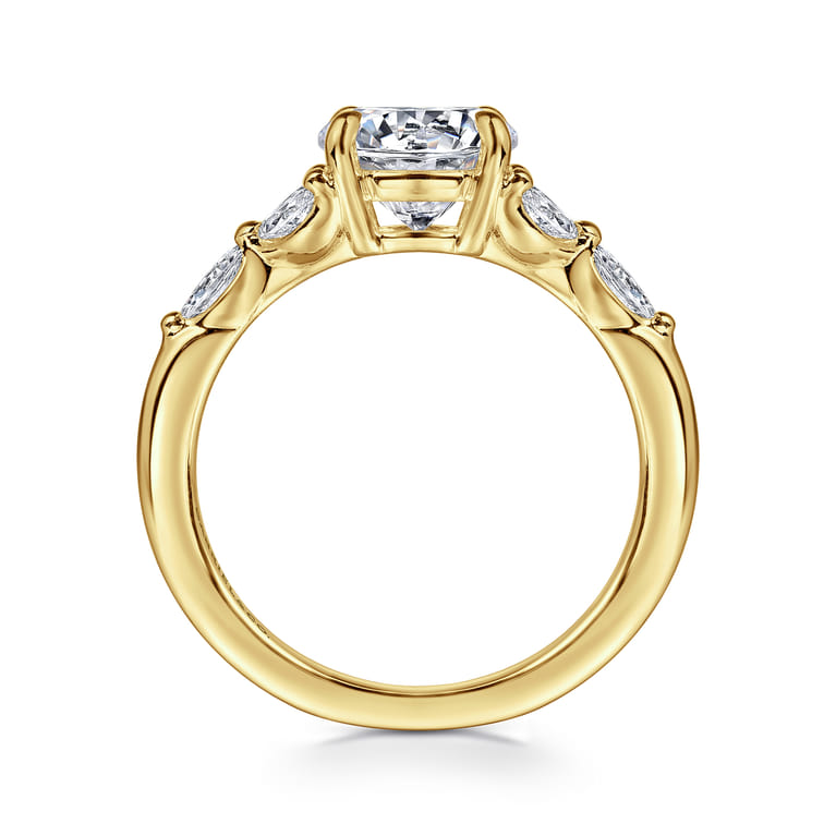 Adella - 14K Yellow Gold Round Diamond Engagement Ring - 0.39 ct - Shot 2