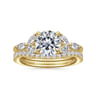 Adella - 14K Yellow Gold Round Diamond Engagement Ring - 0.39 ct