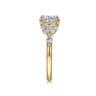 Adella - 14K Yellow Gold Round Diamond Engagement Ring - 0.39 ct