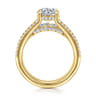 Brinne - 14K Yellow Gold Three Row Round Diamond Engagement Ring - 0.9 ct