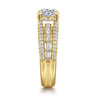 Brinne - 14K Yellow Gold Three Row Round Diamond Engagement Ring - 0.9 ct
