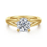 Sanah - 14K Yellow Gold Split Shank Round Diamond Engagement Ring - 0.07 ct