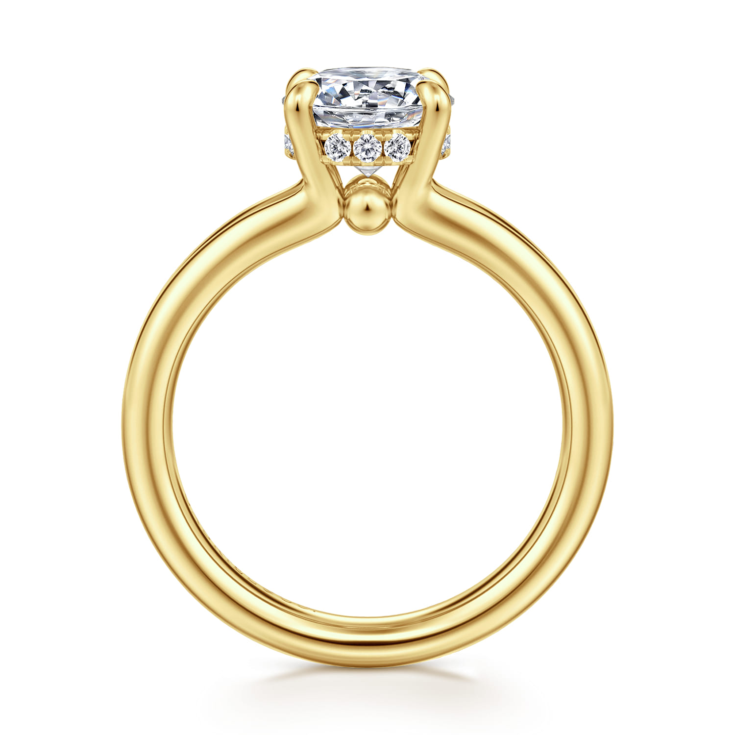 Sanah - 14K Yellow Gold Split Shank Round Diamond Engagement Ring - 0.07 ct - Shot 2